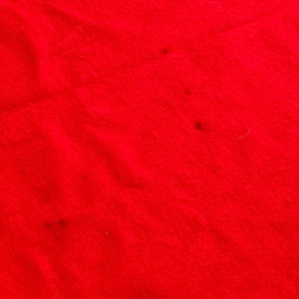 1970S Christmas Santa Claus Wool Tablecloth 37" gold glitter Trim vintage fringe - Picture 8 of 8